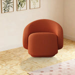 LIVARA Single Comfort Wood Sherpa Durable Soft Upholstery, Fleece Solid Straps, Chair, Sofa - Arc Sponge, Springs Frame, High-Density Orange