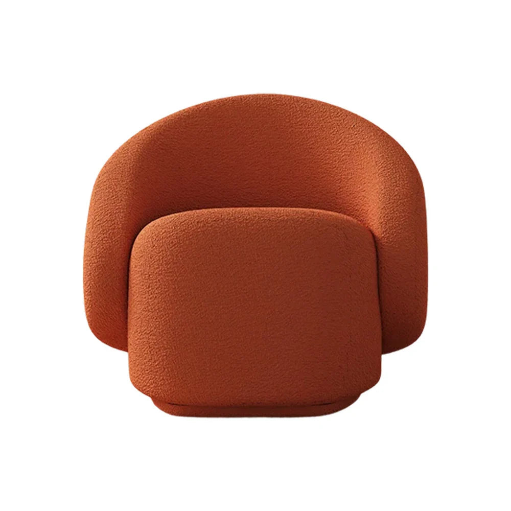 LIVARA Single Comfort Wood Sherpa Durable Soft Upholstery, Fleece Solid Straps, Chair, Sofa - Arc Sponge, Springs Frame, High-Density Orange