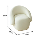 LIVARA Single Straps, Sponge, Frame, Wood Fleece Durable Arc Solid Springs Sofa Upholstery, - Soft High-Density Comfort Sherpa Chair, White