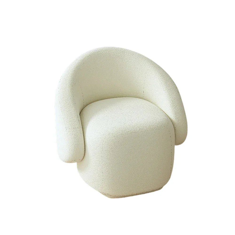 LIVARA Single Straps, Sponge, Frame, Wood Fleece Durable Arc Solid Springs Sofa Upholstery, - Soft High-Density Comfort Sherpa Chair, White