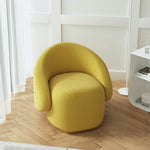 LIVARA Single Soft Straps,  Fleece Solid Durable High-Density Springs - Upholstery, Sofa Comfort Sponge, Sherpa Chair, Wood Frame, Arc Yellow