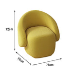 LIVARA Single Soft Straps,  Fleece Solid Durable High-Density Springs - Upholstery, Sofa Comfort Sponge, Sherpa Chair, Wood Frame, Arc Yellow