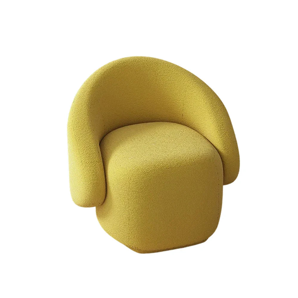 LIVARA Single Soft Straps,  Fleece Solid Durable High-Density Springs - Upholstery, Sofa Comfort Sponge, Sherpa Chair, Wood Frame, Arc Yellow