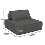 LIVARA Single Supportive Layer, Seat, High-Density Comfortable Upholstery, Cotton-Linen - Sponge with Chair, Independent Sofa Spring Latex Design Grey