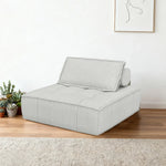 LIVARA Single with Cotton-Linen Layer, Spring High-Density Sofa Upholstery, Design - Chair, Supportive Sponge Independent Comfortable Seat, Latex White