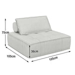 LIVARA Single with Cotton-Linen Layer, Spring High-Density Sofa Upholstery, Design - Chair, Supportive Sponge Independent Comfortable Seat, Latex White