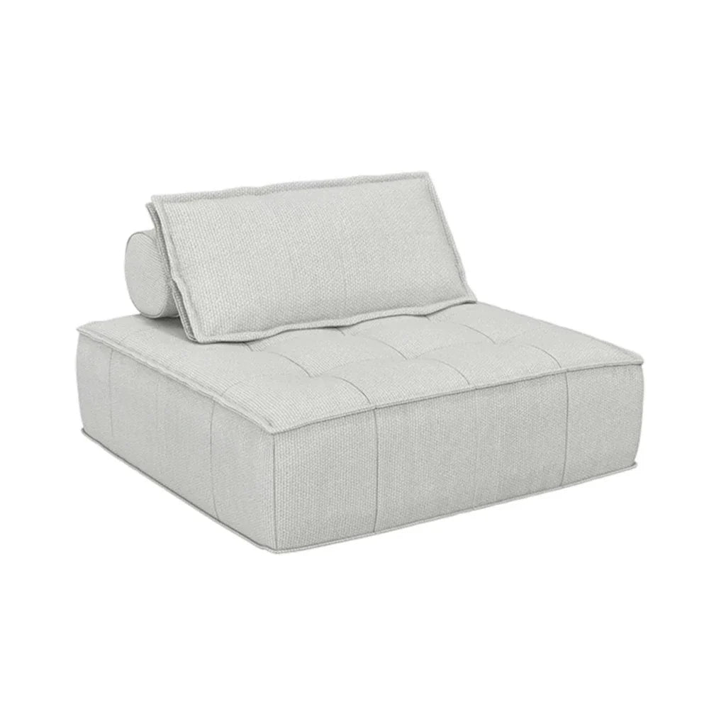 LIVARA Single with Cotton-Linen Layer, Spring High-Density Sofa Upholstery, Design - Chair, Supportive Sponge Independent Comfortable Seat, Latex White