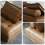 LIVARA Single Independent - PU Sponge Chair, Upholstery, High-Density Comfortable Spring Supportive with Leather Sofa Latex Design Seat, Layer, Brown