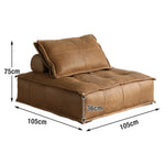 LIVARA Single Independent - PU Sponge Chair, Upholstery, High-Density Comfortable Spring Supportive with Leather Sofa Latex Design Seat, Layer, Brown