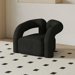 LIVARA 83/180cm High-Density Sponge, Curved Design, Touch, Upholstered, Comfort - Ergonomic Durable Fleece Soft Sofa Sherpa Black