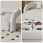 LIVARA 83/180cm Sofa Comfort Upholstered, Durable - Ergonomic High-Density Touch, Sponge, Fleece Sherpa Design, Soft Curved White