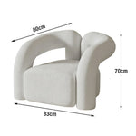 LIVARA 83/180cm Sofa Comfort Upholstered, Durable - Ergonomic High-Density Touch, Sponge, Fleece Sherpa Design, Soft Curved White