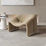 LIVARA Single Chair, Cushion, Contemporary Resilient Stylish Sturdy Sherpa Cozy Seating, Curved High-Density Fleece - Frame, Upholstery, Sofa Brown