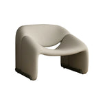 LIVARA Single Stylish Chair, Curved Frame, Upholstery, Contemporary High-Density Sturdy Cushion, Sofa Sherpa Resilient Fleece Cozy Seating, - Grey