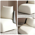 LIVARA Single Sofa PU High-Density Sturdy Black Cushion, Seating Sponge - Chair,  Leather Upholstery, Ergonomic Design, Comfortable Low-Profile White