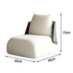 LIVARA Single Sofa PU High-Density Sturdy Black Cushion, Seating Sponge - Chair,  Leather Upholstery, Ergonomic Design, Comfortable Low-Profile White