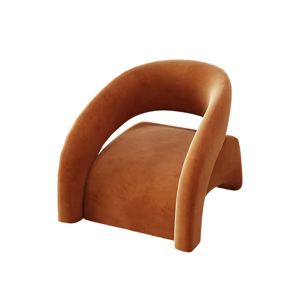 LIVARA Single High-Density Stylish - Soft Comfort Modern Supportive, Velvet Cushion, Design, Curved Upholstery, Chair, Sofa Sponge Coffee