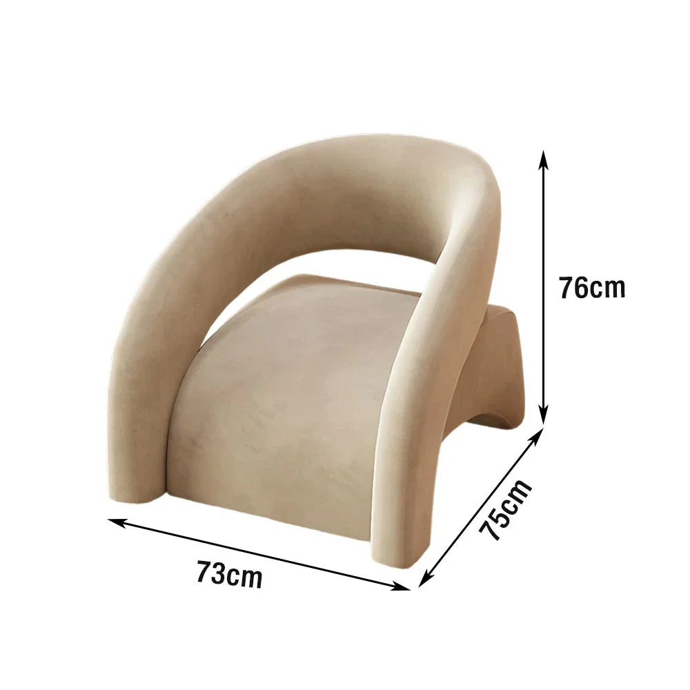 LIVARA Single Velvet Modern - Sponge Soft Supportive, Stylish Upholstery, Design, Curved Cushion, Sofa High-Density Comfort Chair, Grey