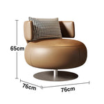 LIVARA Swivel Chair - Soft Silicone Leather, UTTP Honeycomb Foam, High-Resilience Comfort, Modern Style - Brown