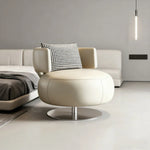 LIVARA Swivel Chair - Soft Silicone Leather, UTTP Honeycomb Foam, High-Resilience Comfort, Modern Style - Beige