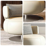 LIVARA Swivel Chair - Soft Silicone Leather, UTTP Honeycomb Foam, High-Resilience Comfort, Modern Style - Beige