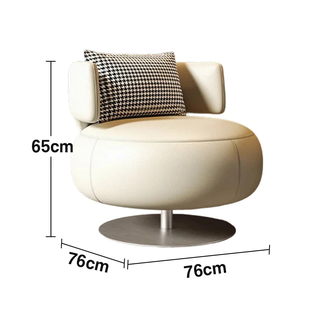 LIVARA Swivel Chair - Soft Silicone Leather, UTTP Honeycomb Foam, High-Resilience Comfort, Modern Style - Beige