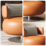 LIVARA Swivel Chair - Soft Silicone Leather, UTTP Honeycomb Foam, High-Resilience Comfort, Modern Style - Orange
