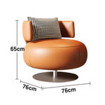 LIVARA Swivel Chair - Soft Silicone Leather, UTTP Honeycomb Foam, High-Resilience Comfort, Modern Style - Orange