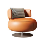LIVARA Swivel Chair - Soft Silicone Leather, UTTP Honeycomb Foam, High-Resilience Comfort, Modern Style - Orange