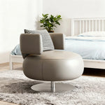 LIVARA Swivel Chair - Soft Silicone Leather, UTTP Honeycomb Foam, High-Resilience Comfort, Modern Style - Grey