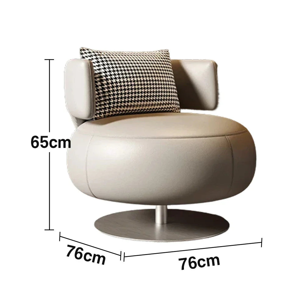 LIVARA Swivel Chair - Soft Silicone Leather, UTTP Honeycomb Foam, High-Resilience Comfort, Modern Style - Grey