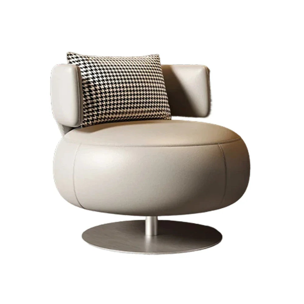 LIVARA Swivel Chair - Soft Silicone Leather, UTTP Honeycomb Foam, High-Resilience Comfort, Modern Style - Grey