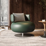 LIVARA Swivel Chair - Soft Silicone Leather, UTTP Honeycomb Foam, High-Resilience Comfort, Modern Style - Green
