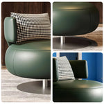 LIVARA Swivel Chair - Soft Silicone Leather, UTTP Honeycomb Foam, High-Resilience Comfort, Modern Style - Green