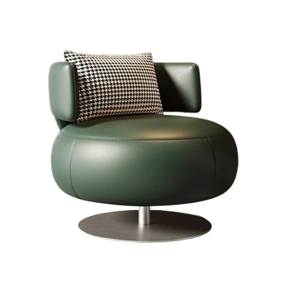 LIVARA Swivel Chair - Soft Silicone Leather, UTTP Honeycomb Foam, High-Resilience Comfort, Modern Style - Green