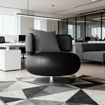LIVARA Swivel Chair - Soft Silicone Leather, UTTP Honeycomb Foam, High-Resilience Comfort, Modern Style - Black