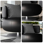 LIVARA Swivel Chair - Soft Silicone Leather, UTTP Honeycomb Foam, High-Resilience Comfort, Modern Style - Black