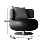LIVARA Swivel Chair - Soft Silicone Leather, UTTP Honeycomb Foam, High-Resilience Comfort, Modern Style - Black