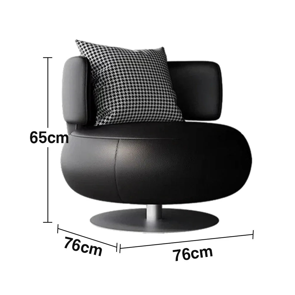 LIVARA Swivel Chair - Soft Silicone Leather, UTTP Honeycomb Foam, High-Resilience Comfort, Modern Style - Black