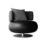 LIVARA Swivel Chair - Soft Silicone Leather, UTTP Honeycomb Foam, High-Resilience Comfort, Modern Style - Black