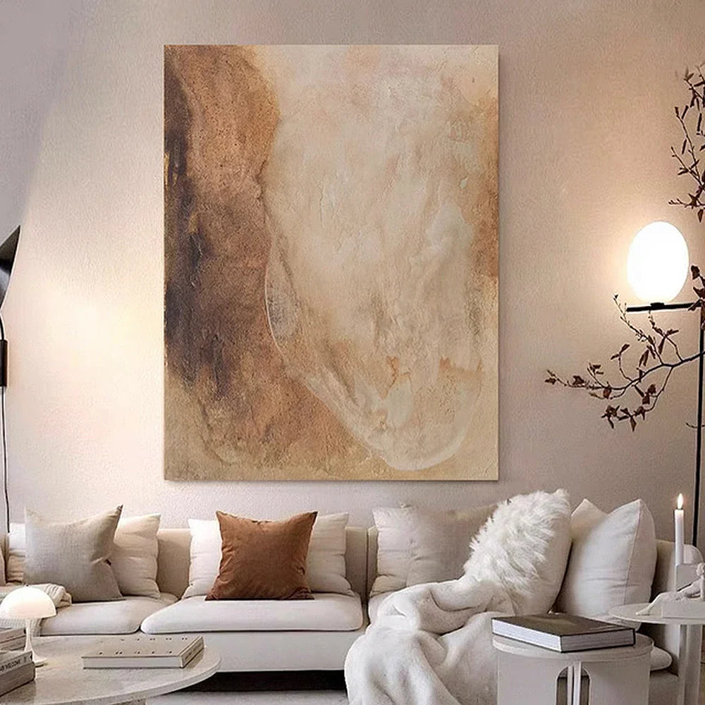 LIVARA 60/80/120cm Hand-Painted Oil Painting - Neutral Palette and Gentle Brushwork Enhance Calm and Stylish Interiors