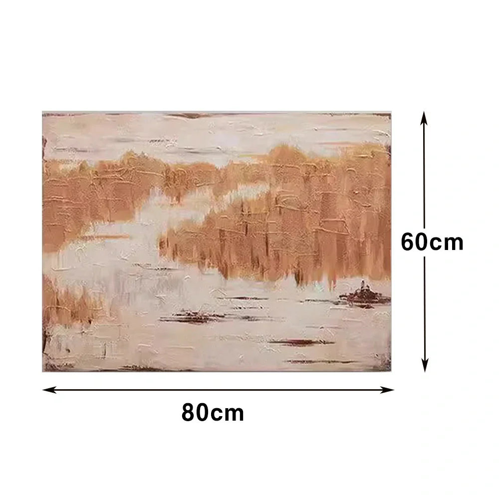 LIVARA 60/80/120cm Hand-Painted Oil Painting - Contemporary Neutral Tones and Organic Shapes for Effortless Home Styling