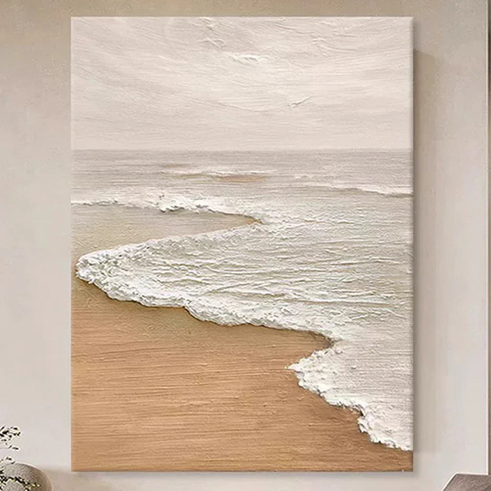 LIVARA 60/80/120cm Hand-Painted Oil Painting - Minimalist Neutral Tones on Textured Canvas Bring Elegance and Harmony to Your Home