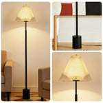 LIVARA Floor Lamp 3 Lighting Modes White Jade Glass Diffuser Marble Base Artistic Design