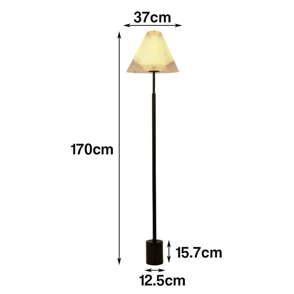 LIVARA Floor Lamp 3 Lighting Modes White Jade Glass Diffuser Marble Base Artistic Design
