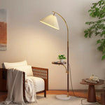 LIVARA Floor Lamp 3 Lighting Modes Pleated Fabric Shade Marble Base Iron Pole Foot Switch for Modern Spaces