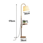 LIVARA Floor Lamp 3 Lighting Modes Linen Fabric Shade Marble Base Iron Pole Foot Switch for Modern Spaces
