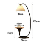 LIVARA Floor Lamp - Soft Light with Foot Switch, Iron Frame with Walnut Look for Living Room & Bedroom