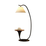 LIVARA Floor Lamp - Soft Light with Foot Switch, Iron Frame with Walnut Look for Living Room & Bedroom