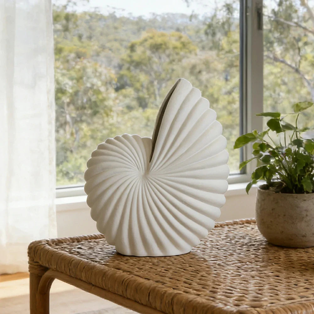 LIVARA Ceramic Vase Ornament Artistic Home Decor Abstract Design Matte Ceramic Handcrafted Stone-Texture Finish
